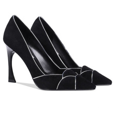 2019 High Heel Stiletto Women's Pumps Black Suede Leather x19-c023C Ladies Women custom Dress Shoes Heels For Lady